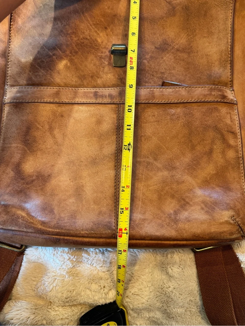 Jos. A. Bank. Backpack Laptop Bag - Brown Vintage Leather